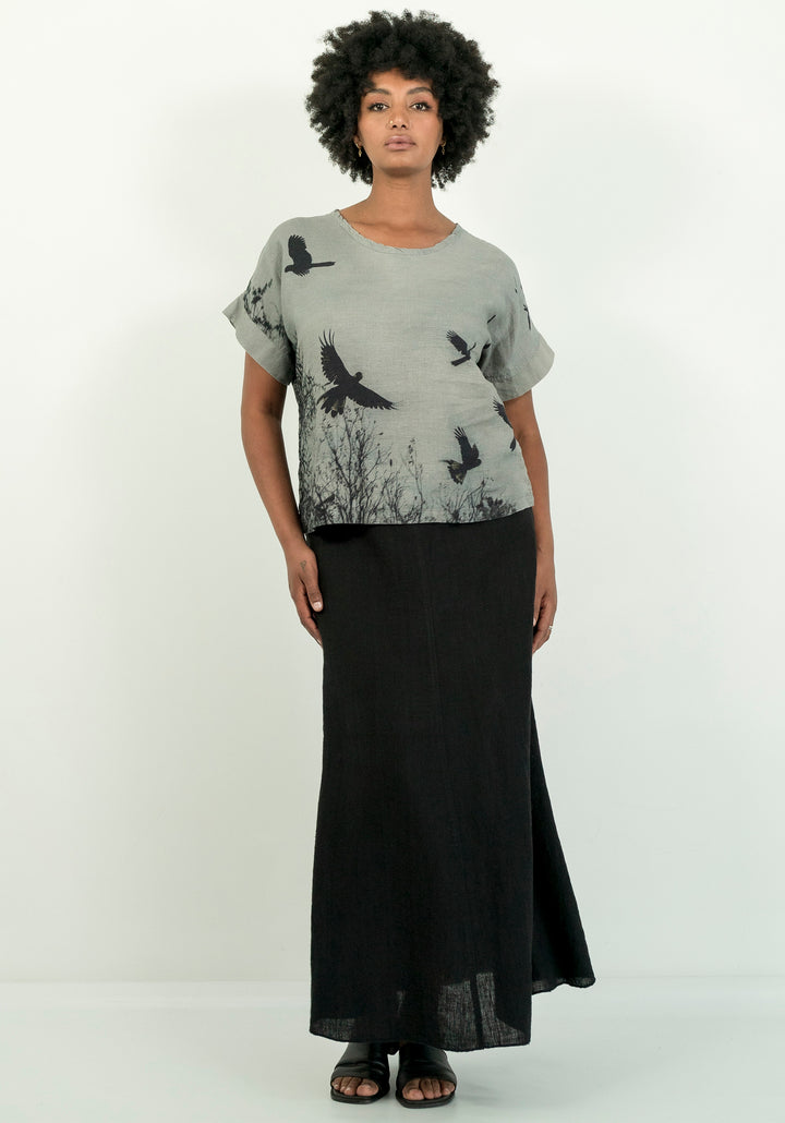 BLACK COCKATOOS LINEN TSHIRT