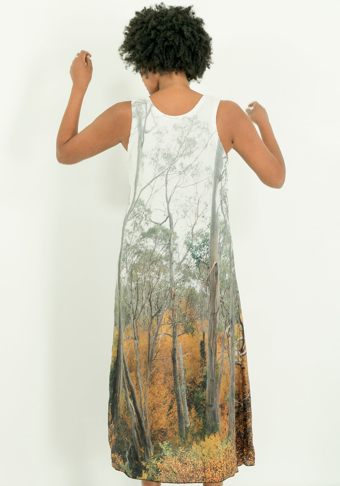 FAGUS FOREST LINEN TENCEL LONG DRESS