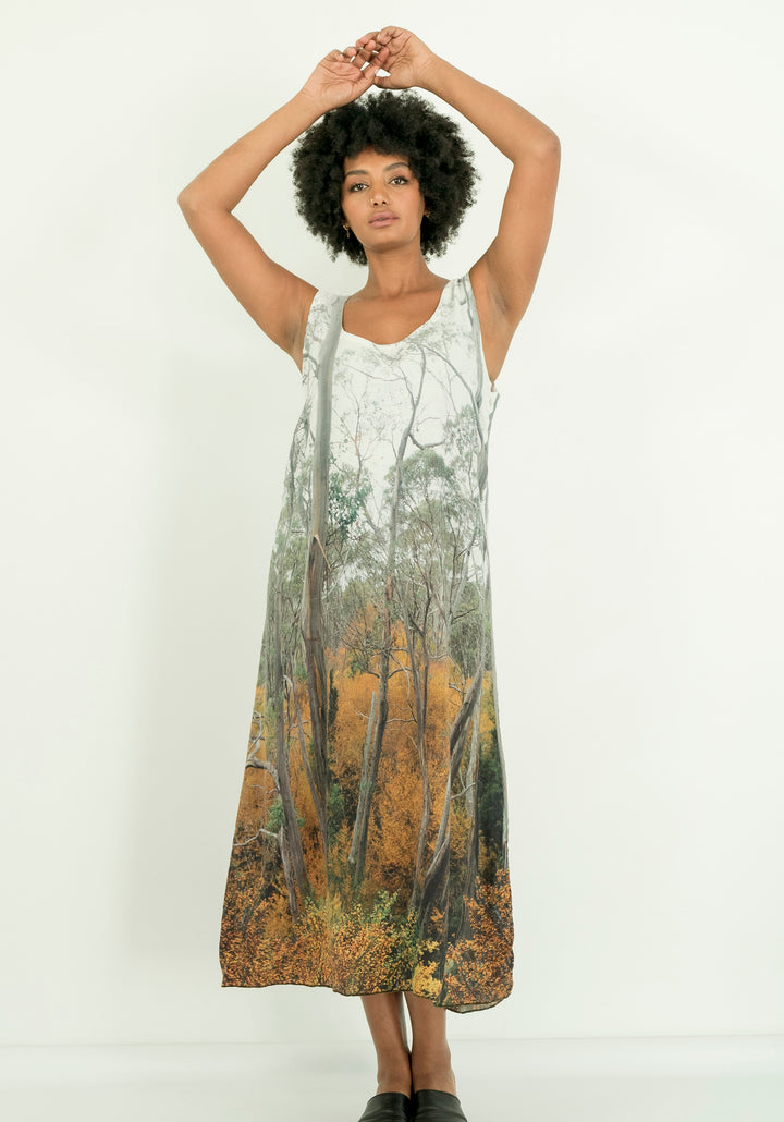 FAGUS FOREST LINEN TENCEL LONG DRESS