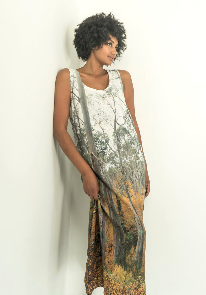 FAGUS FOREST LINEN TENCEL LONG DRESS