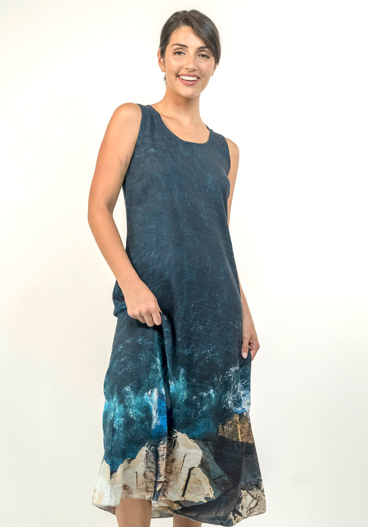 THE GAP LINEN TENCEL LONG DRESS