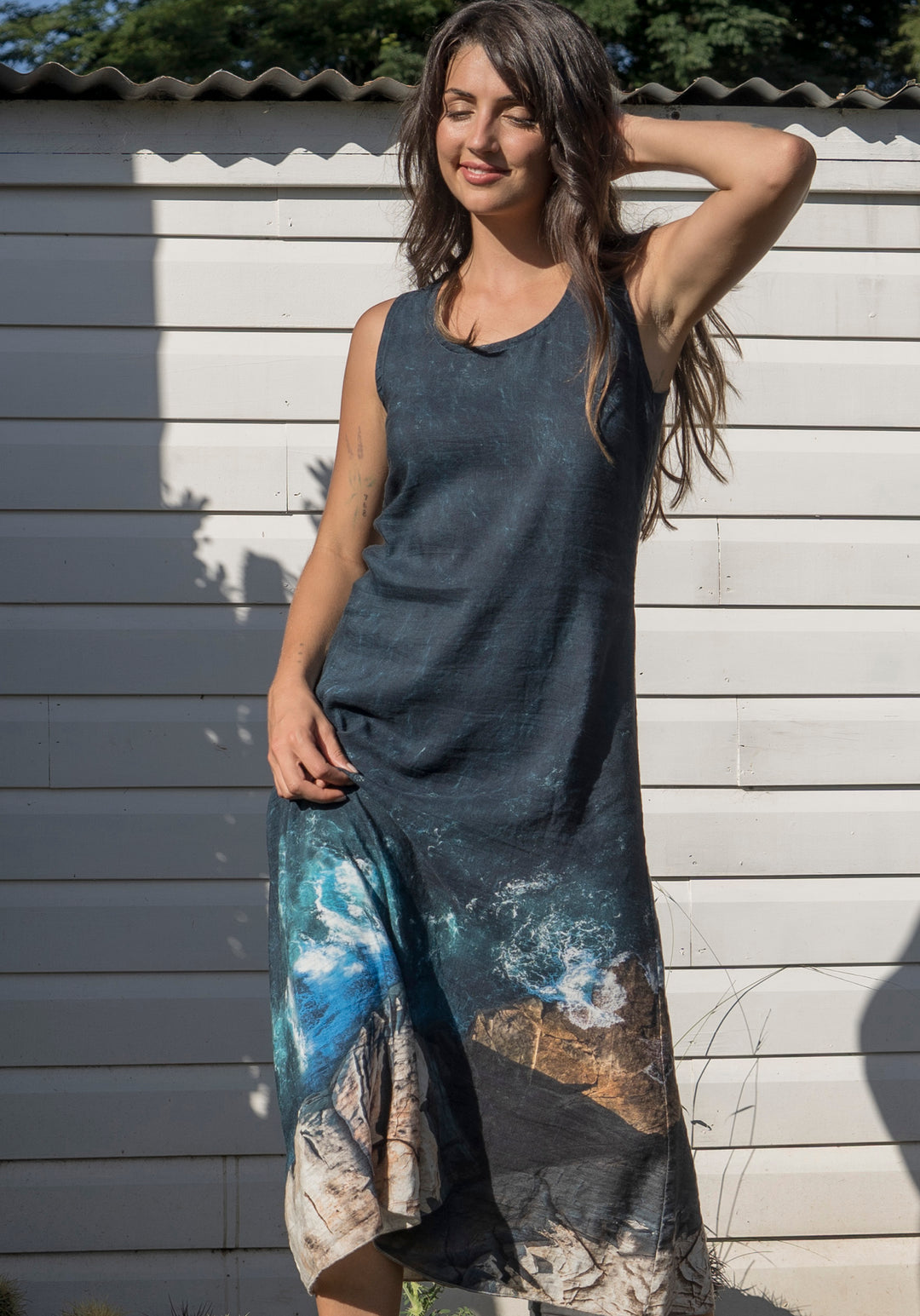 THE GAP LINEN TENCEL LONG DRESS