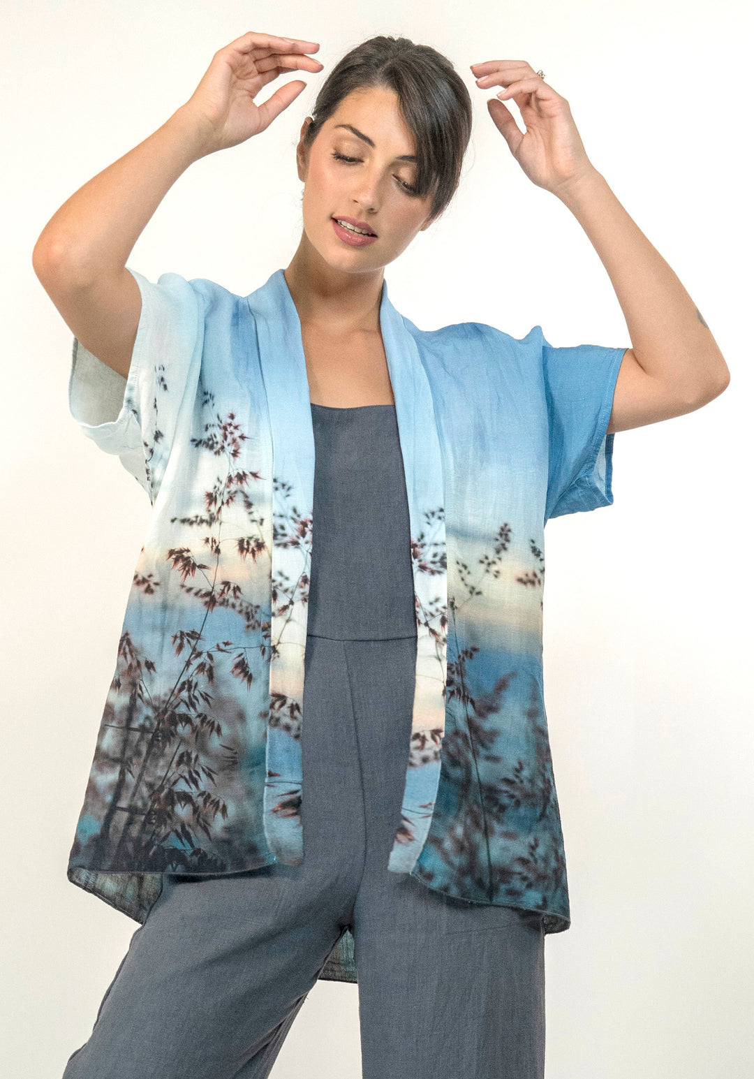 LENNOX SUNRISE LINEN MODAL KIMONO