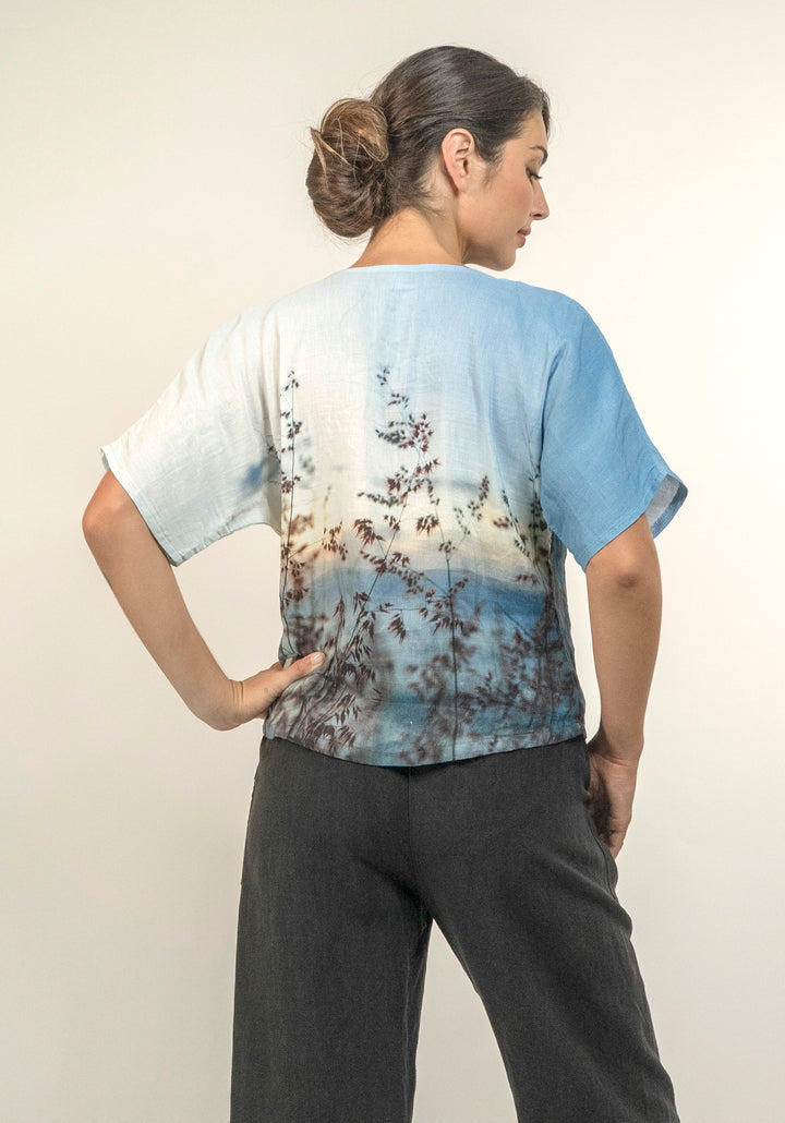 LENNOX SUNRISE LINEN MODAL COWL TOP