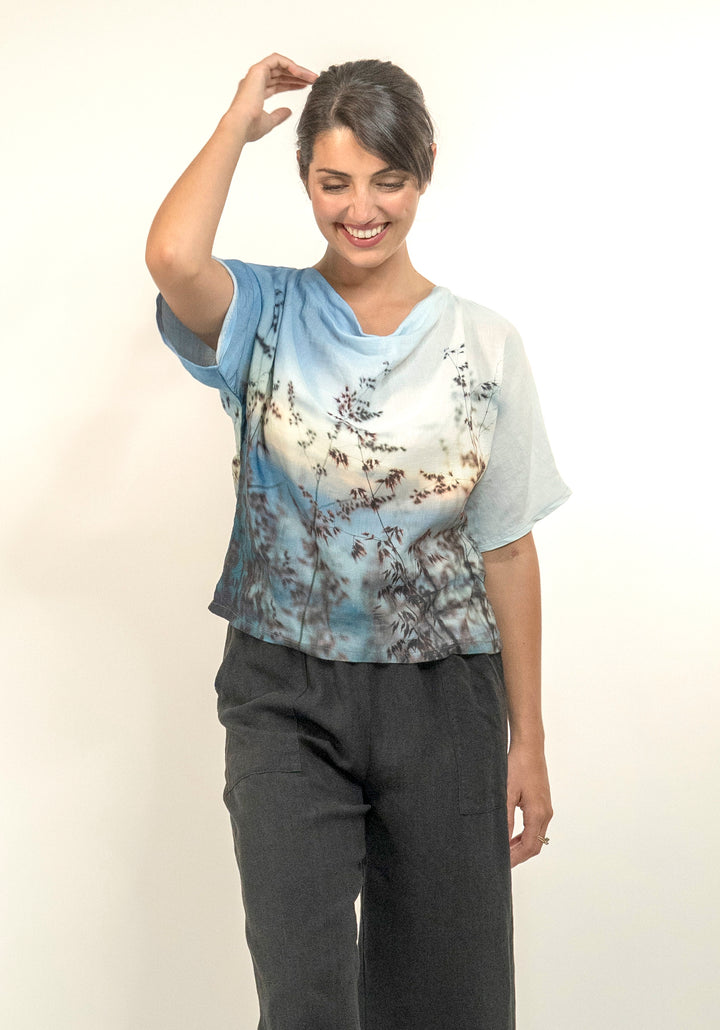 LENNOX SUNRISE LINEN MODAL COWL TOP