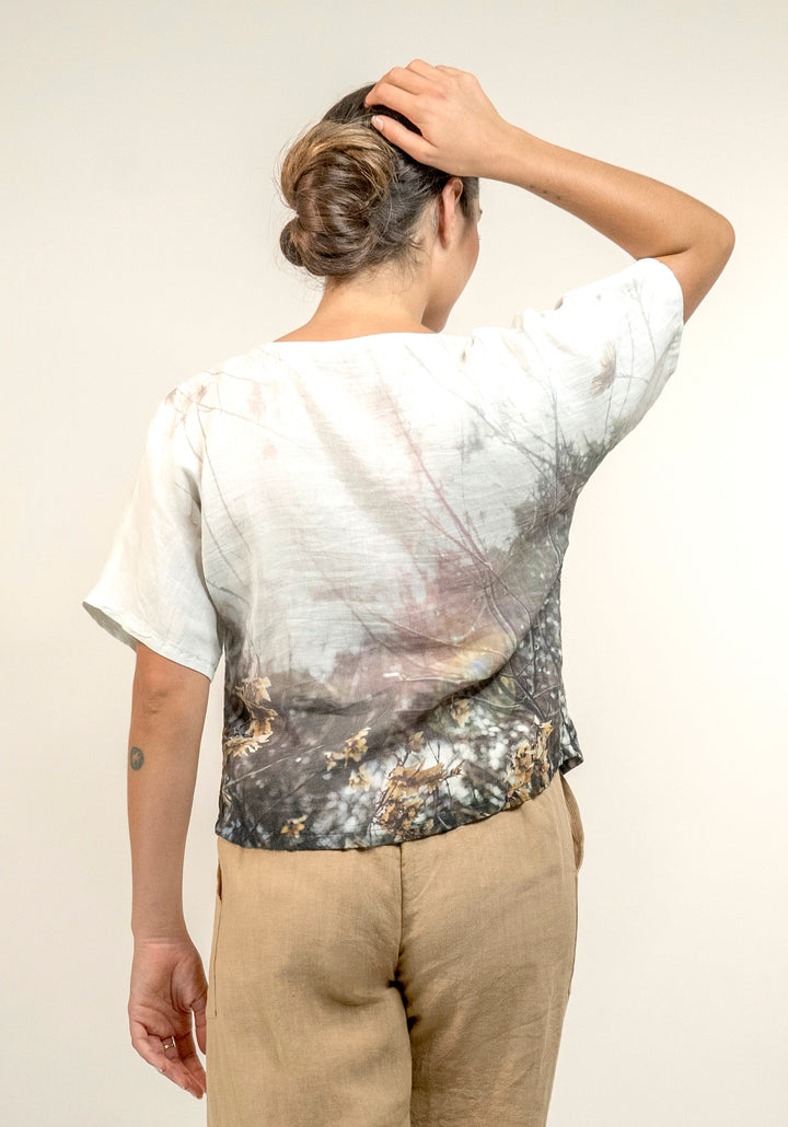 MAPLE SEED LINEN MODAL COWL TOP