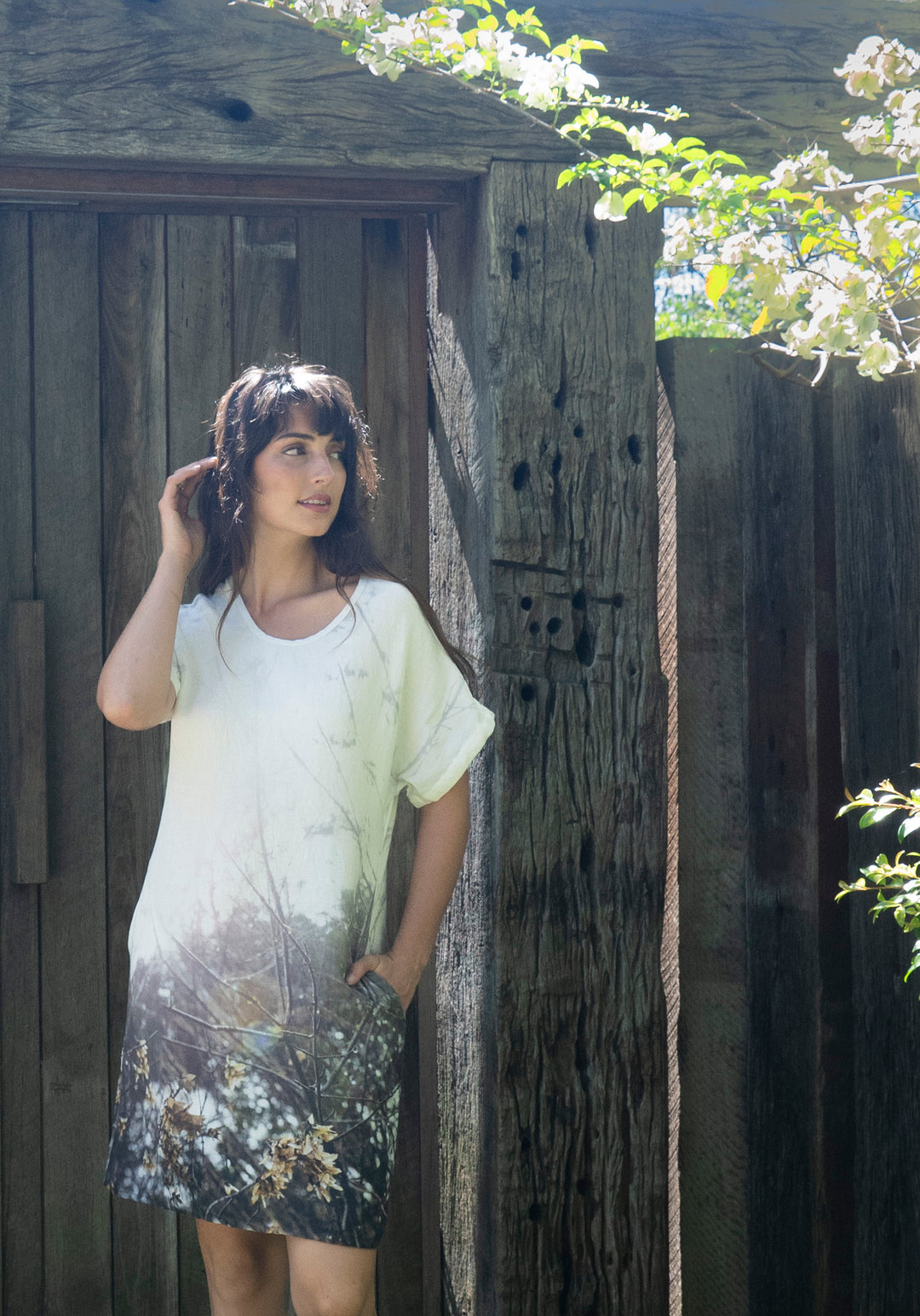 MAPLE SEED LINEN TENCEL POCKET DRESS