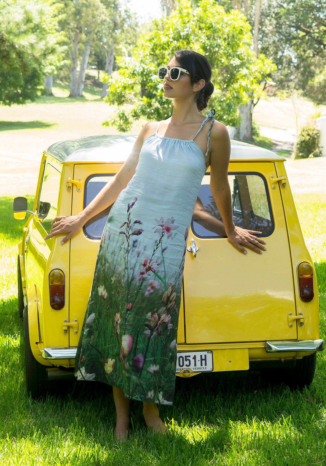 NORFOLK BAY LINEN TENCEL SHOESTRING DRESS