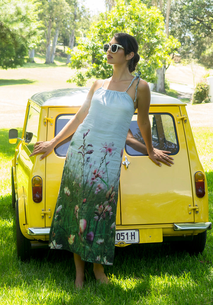 NORFOLK BAY LINEN TENCEL SHOESTRING DRESS