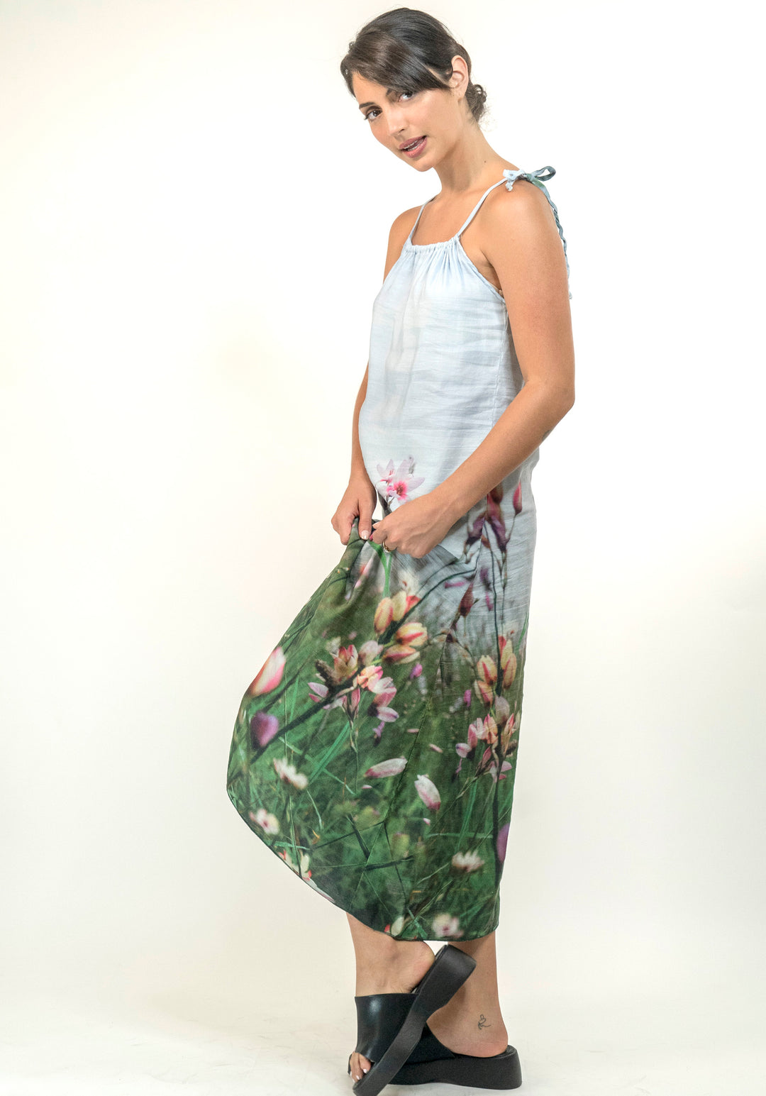 NORFOLK BAY LINEN TENCEL SHOESTRING DRESS