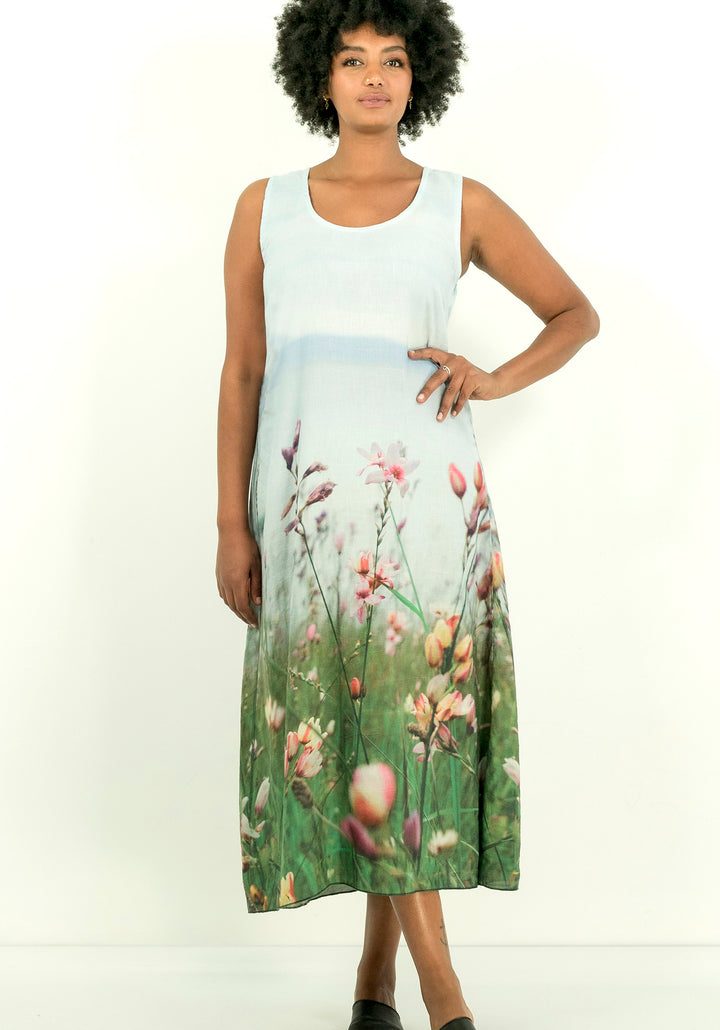 NORFOLK BAY LINEN TENCEL LONG DRESS