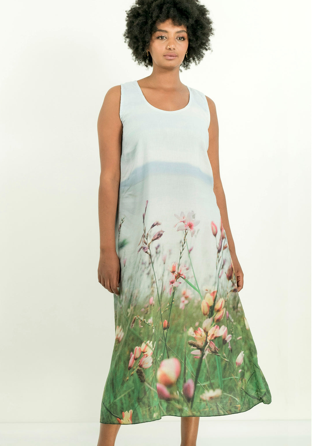 NORFOLK BAY LINEN TENCEL LONG DRESS