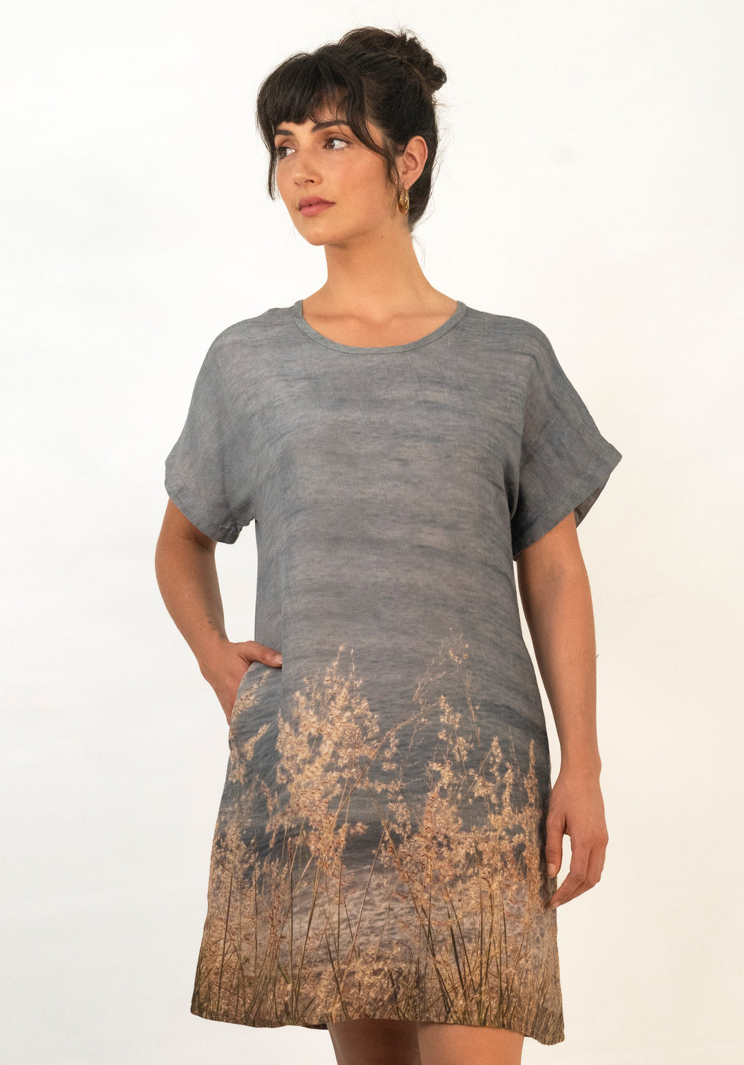 OCEAN VIEWS LINEN TENCEL POCKET DRESS