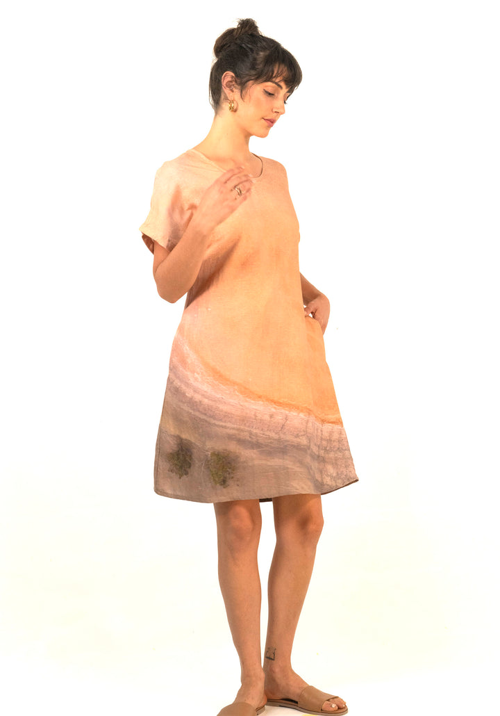 OCHRE LAKE LINEN TENCEL POCKET DRESS