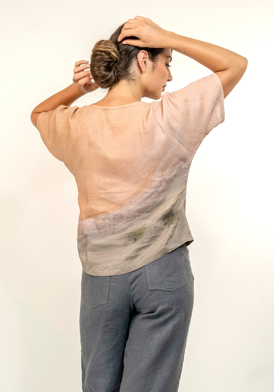 OCHRE SALT LAKE LINEN MODAL COWL TOP