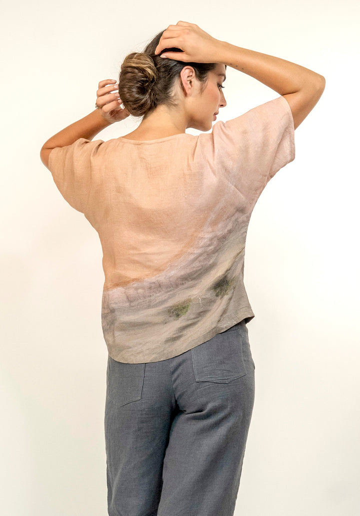 OCHRE SALT LAKE LINEN MODAL COWL TOP