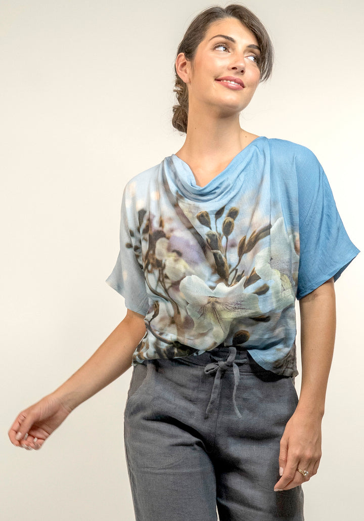PAULOWNIA TREE LINEN MODAL COWL TOP