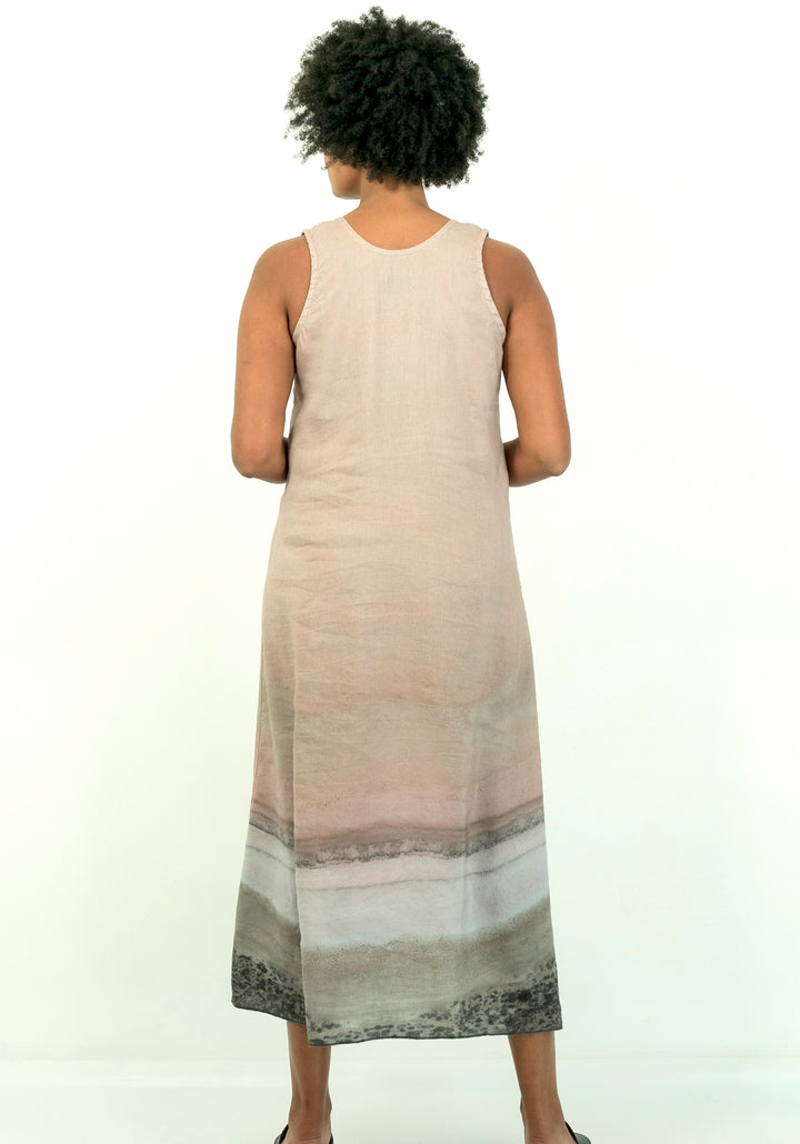 PINK LAKE LINEN TENCEL LONG DRESS