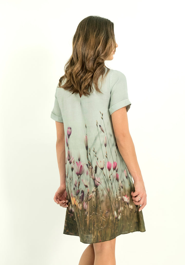 SEASIDE MEADOW LINEN SHIFT DRESS