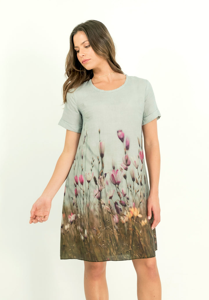 SEASIDE MEADOW LINEN SHIFT DRESS