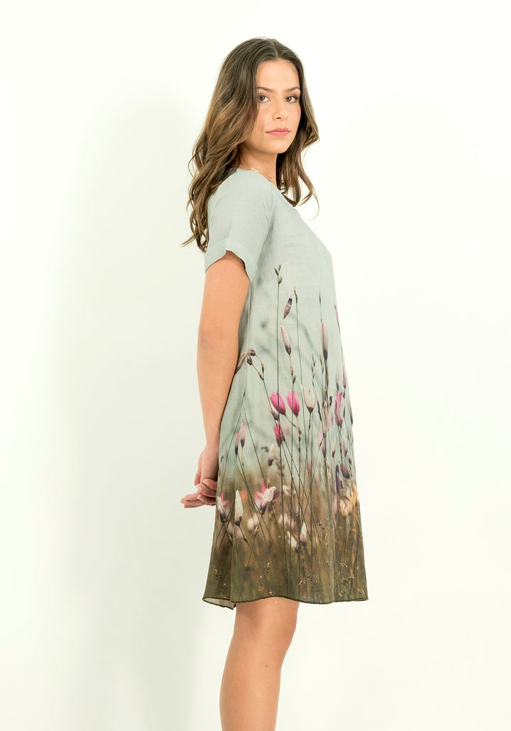 SEASIDE MEADOW LINEN SHIFT DRESS