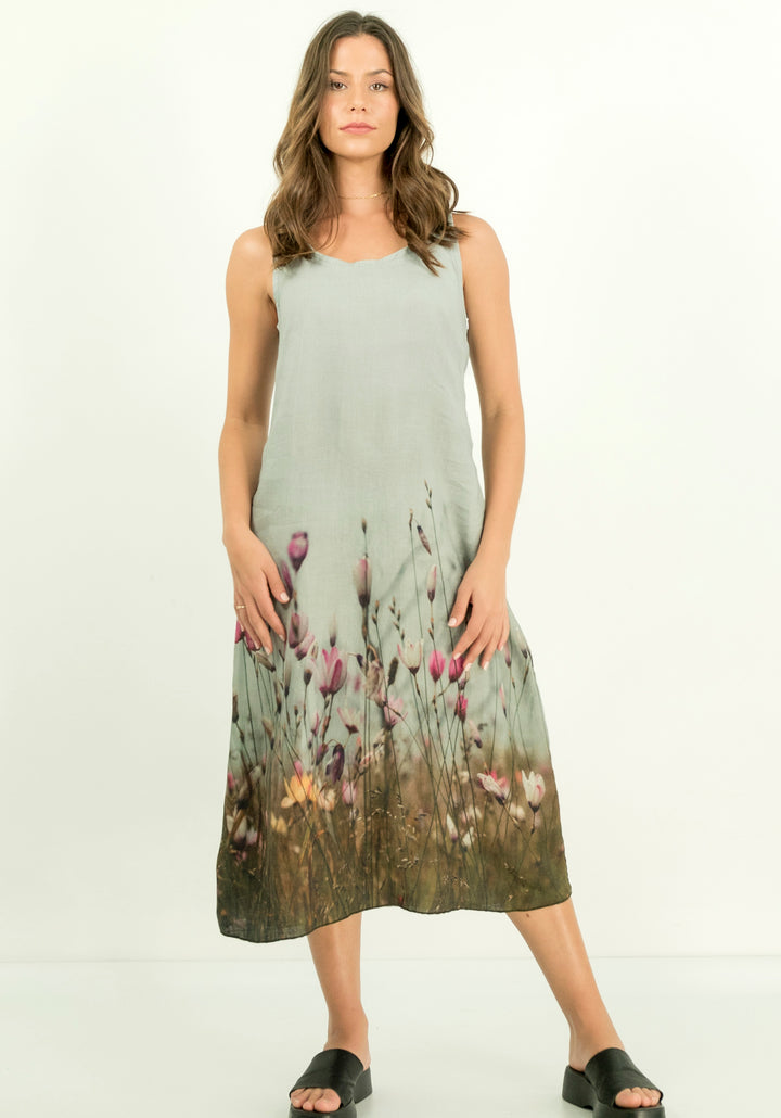 SEASIDE MEADOW LINEN TANK DRESS