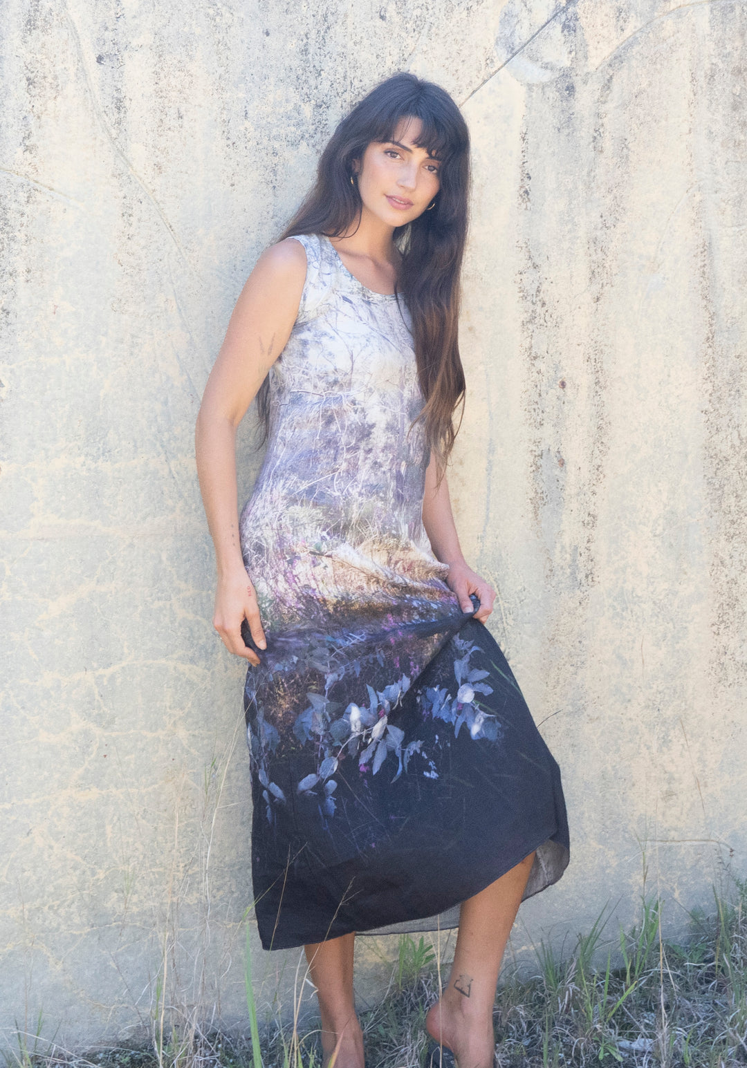 WILDFLOWER BUSHLAND LINEN TENCEL LONG DRESS