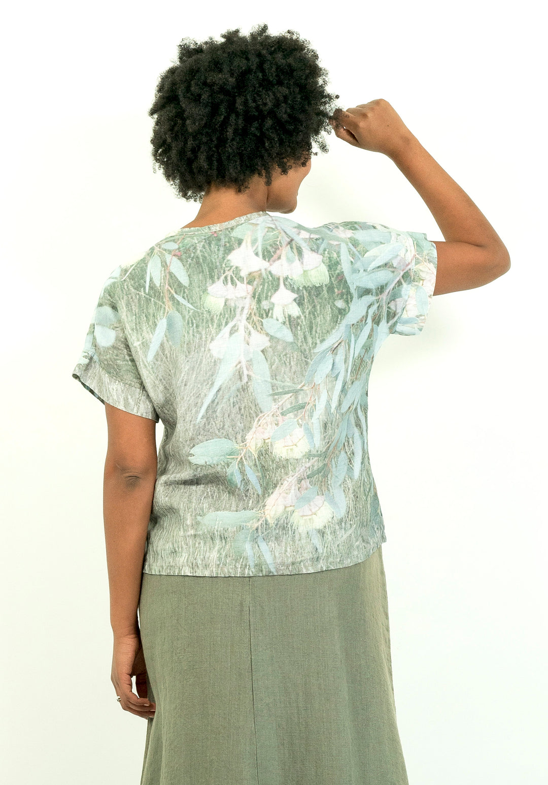 FLOWERING EUCALYPTUS LINEN TSHIRT