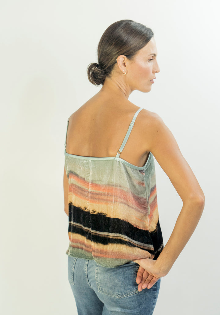 BLUSH SUNSET SILK VELVET CAMI