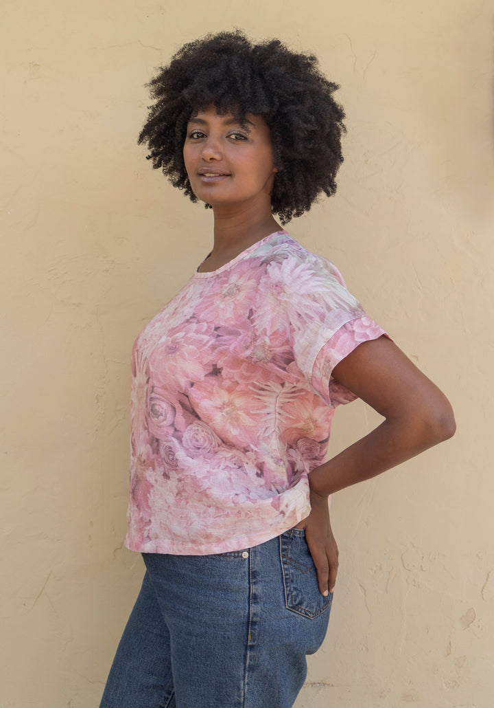 DAHLIAS LINEN TSHIRT