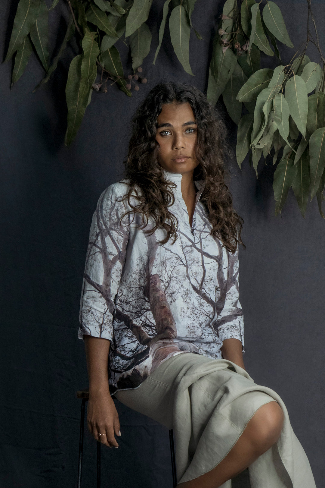 GHOST GUM 3/4 SLEEVE HEMP TOP