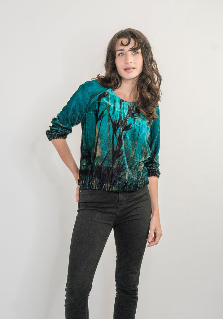 KANGAROO GRASS SILK VELVET TOP