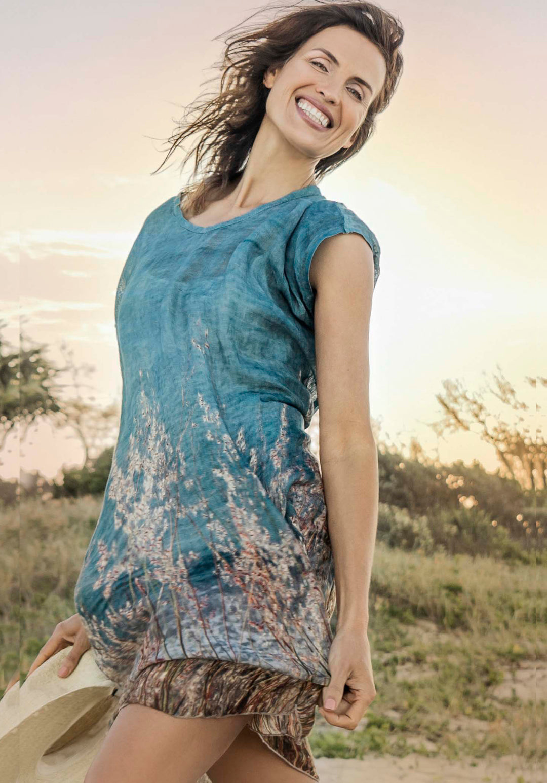 OCEAN VIEWS LINEN KAFTAN