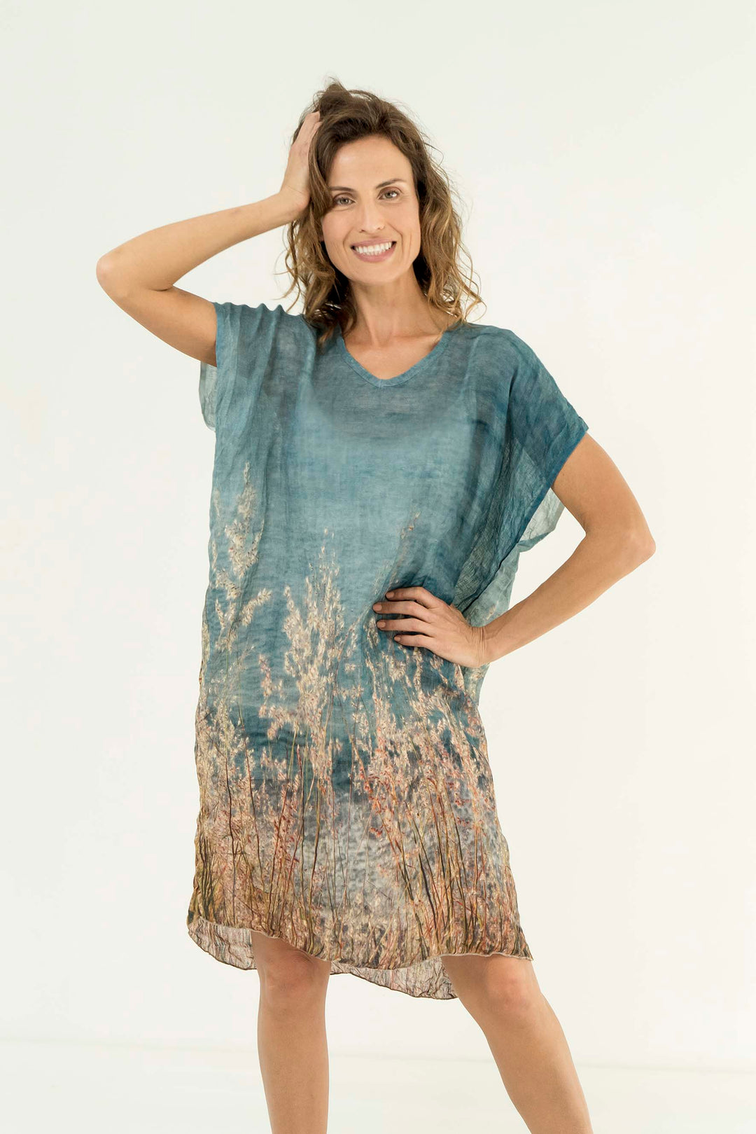 OCEAN VIEWS LINEN KAFTAN