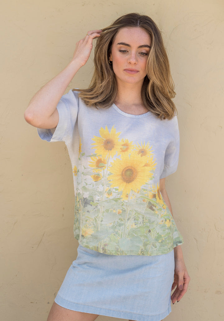 SUNFLOWERS LINEN TSHIRT