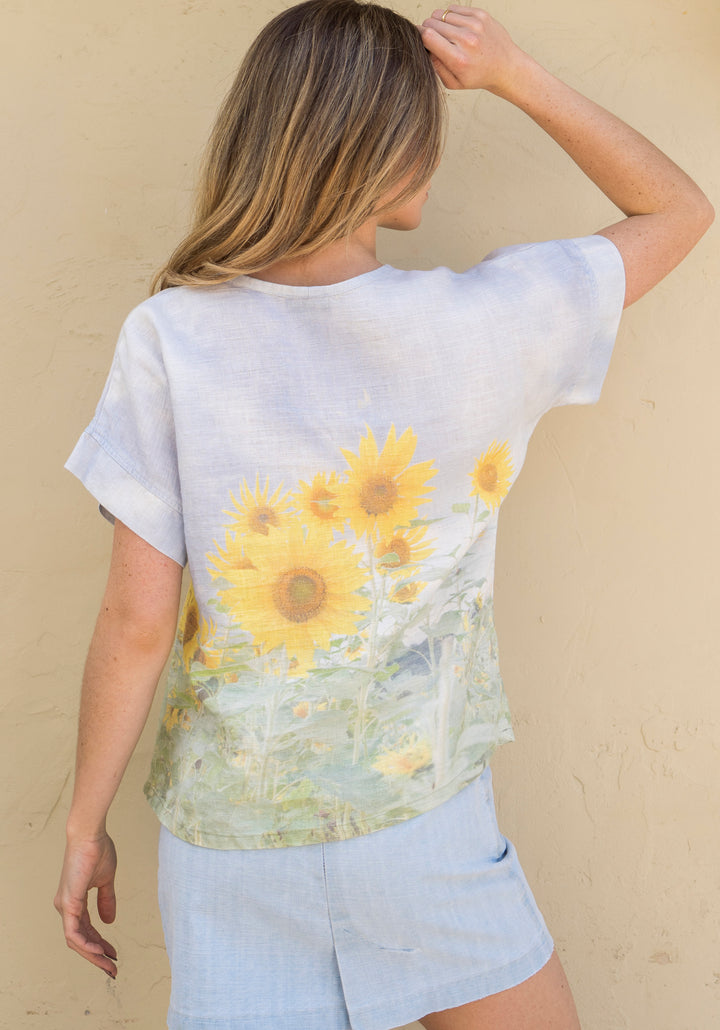SUNFLOWERS LINEN TSHIRT