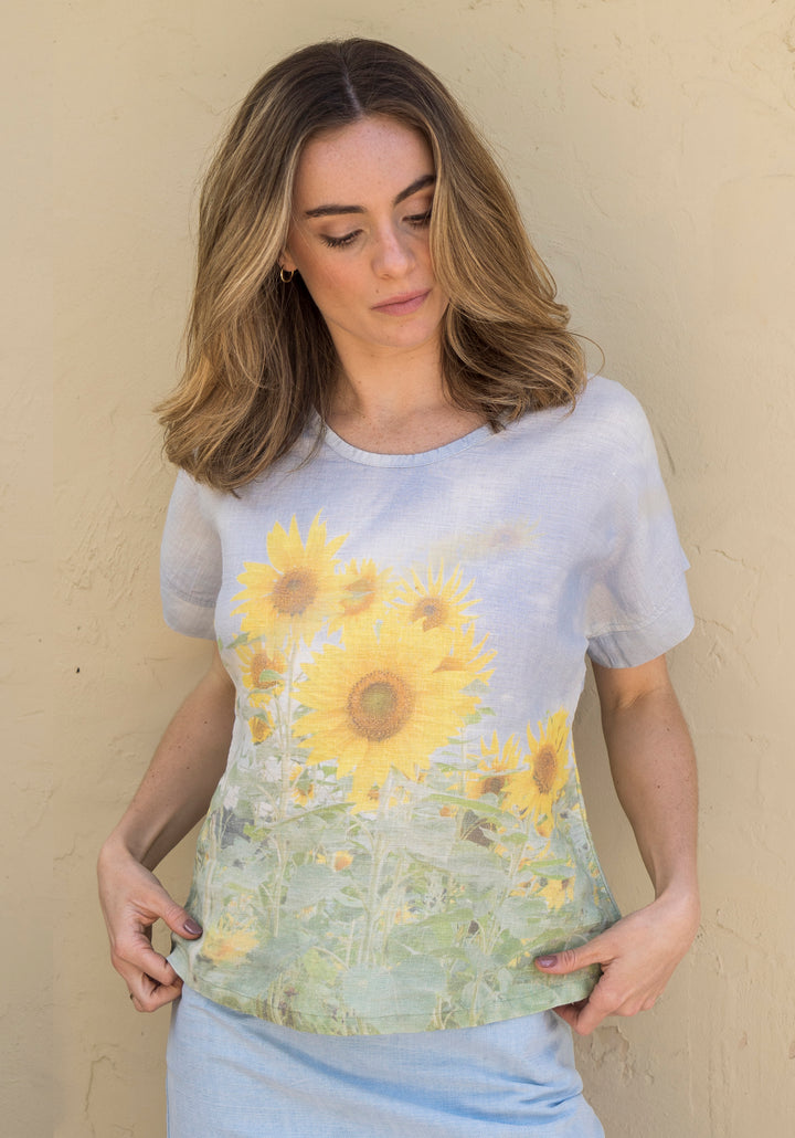 SUNFLOWERS LINEN TSHIRT