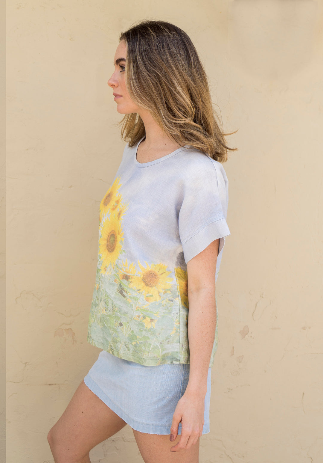 SUNFLOWERS LINEN TSHIRT
