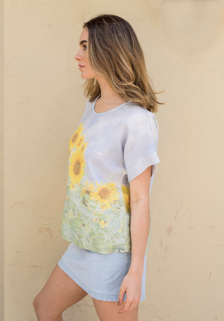 SUNFLOWERS LINEN TSHIRT