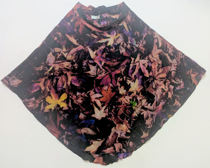 AUTUMN LEAVES WOOL &amp; SILK PONCHO