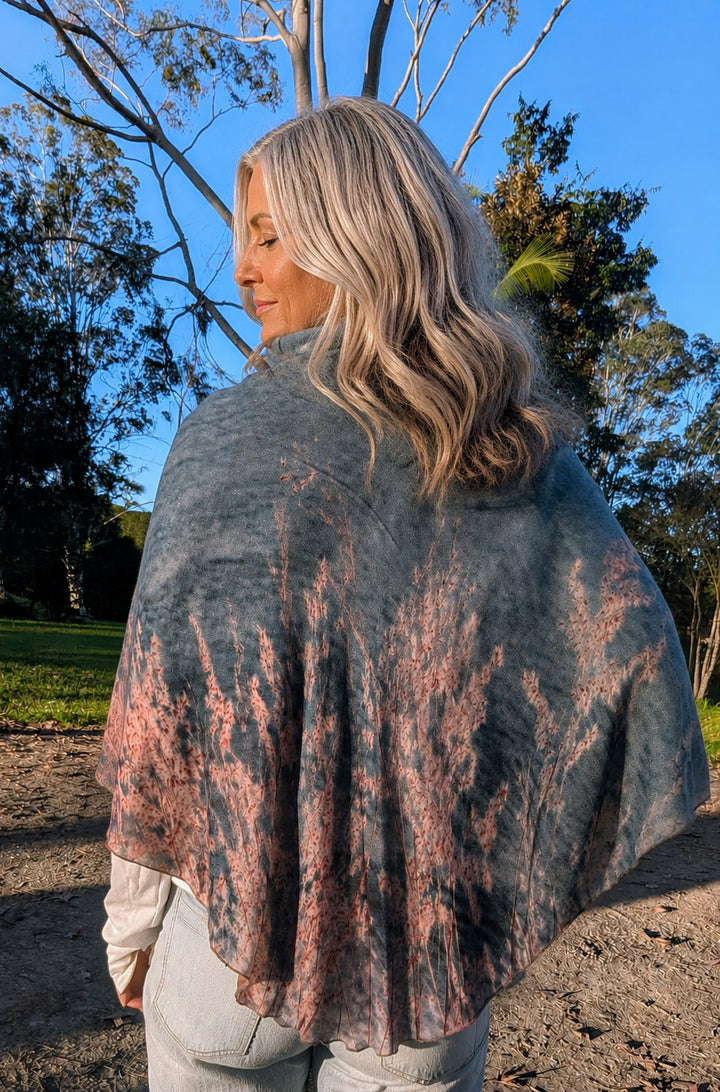 OCEAN VIEWS WOOL & SILK PONCHO