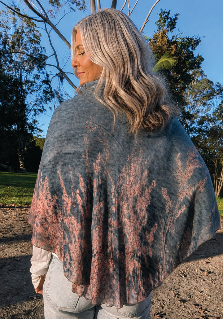 OCEAN VIEWS WOOL & SILK PONCHO