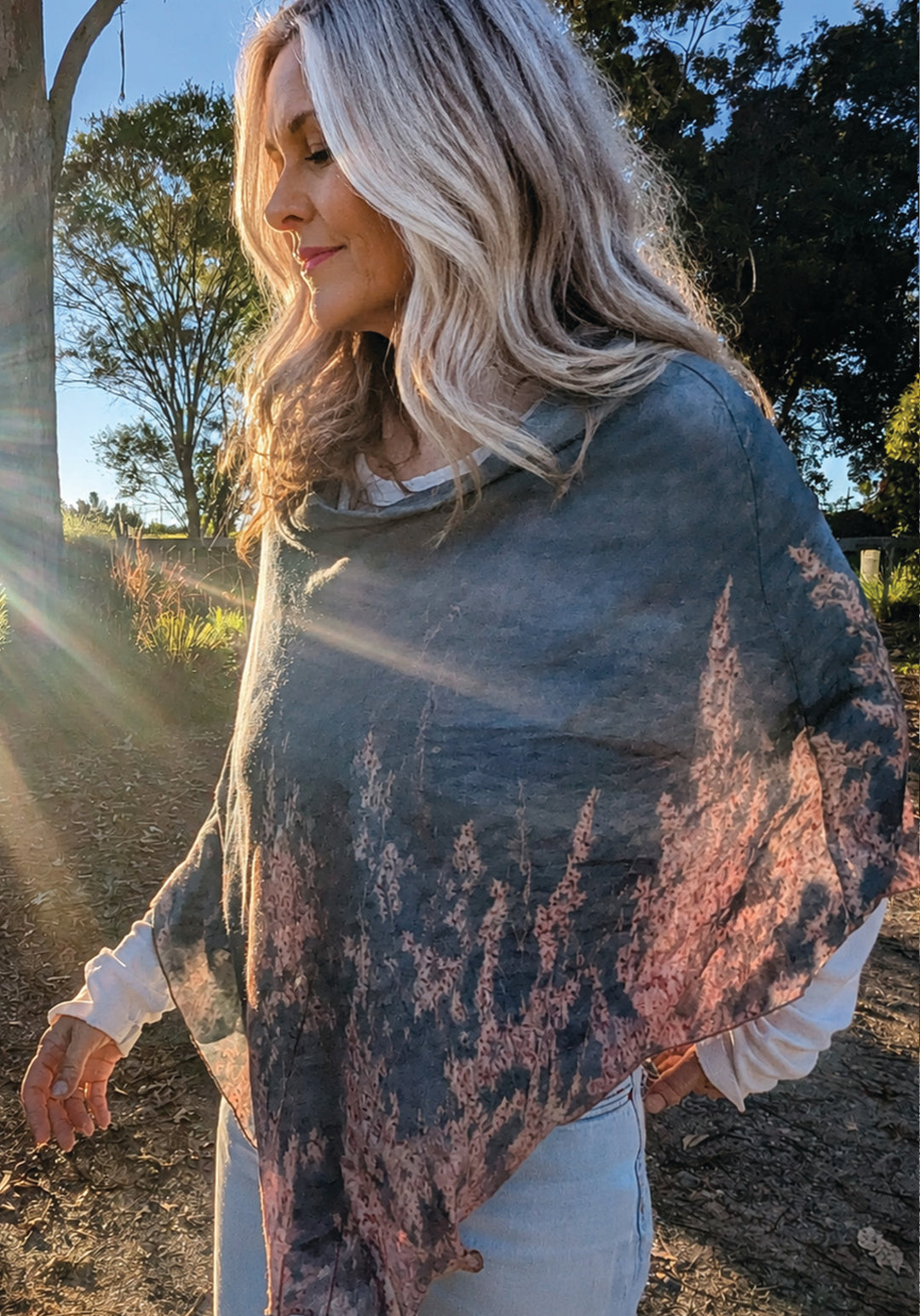 OCEAN VIEWS WOOL & SILK PONCHO