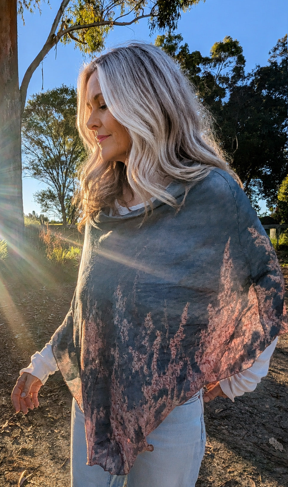 OCEAN VIEWS WOOL & SILK PONCHO