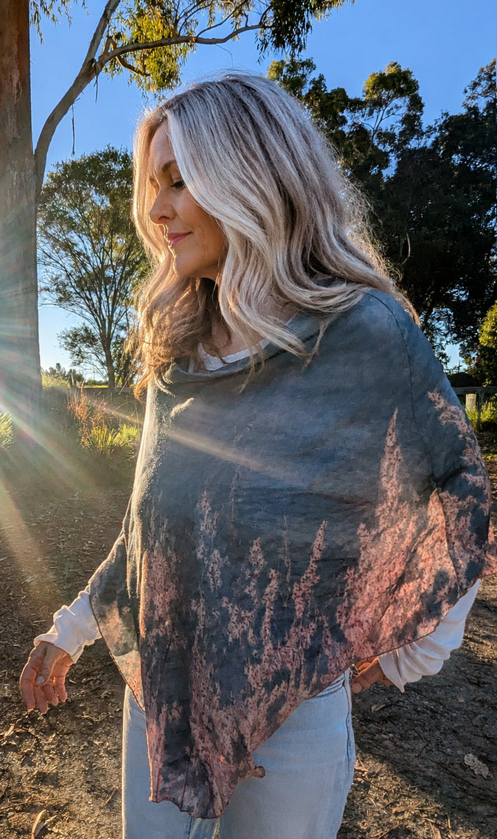 OCEAN VIEWS WOOL & SILK PONCHO