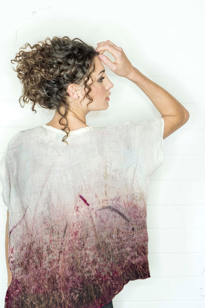 FLOWERING  GRASS LINEN TOP