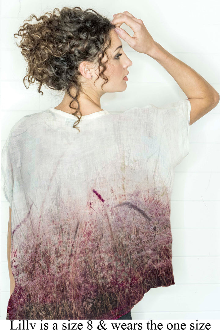 FLOWERING  GRASS LINEN TOP