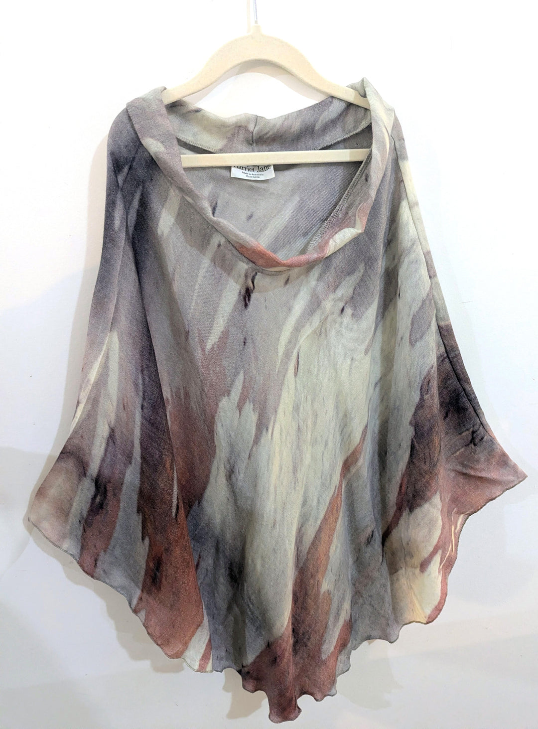 BARK WOOL & SILK PONCHO