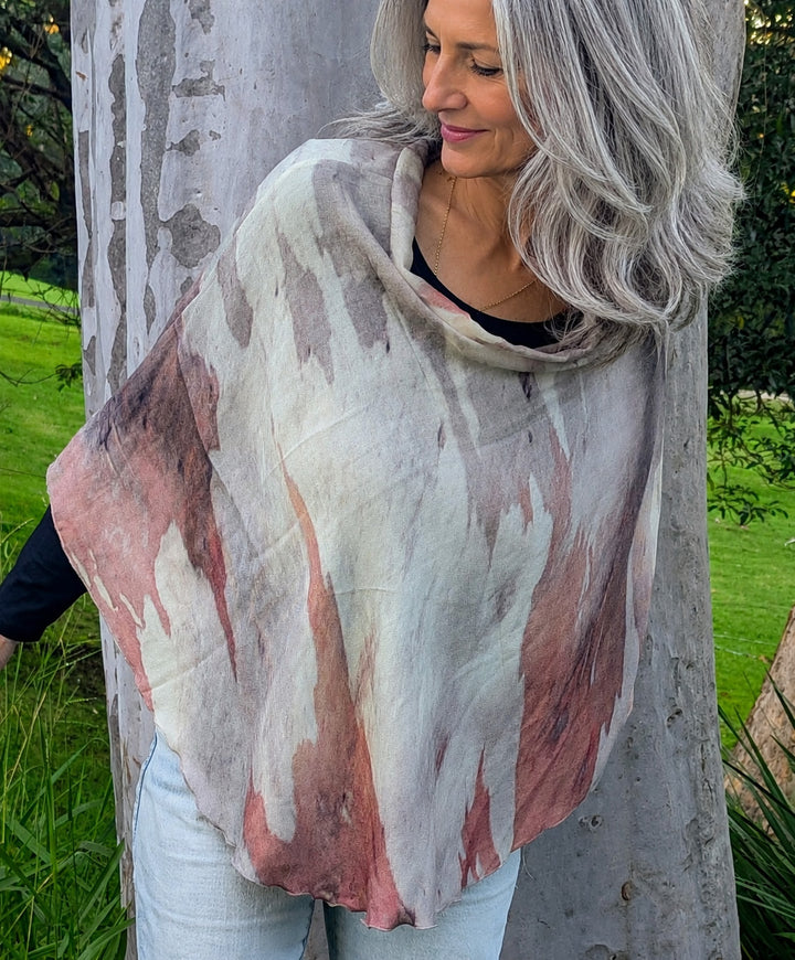 BARK WOOL & SILK PONCHO