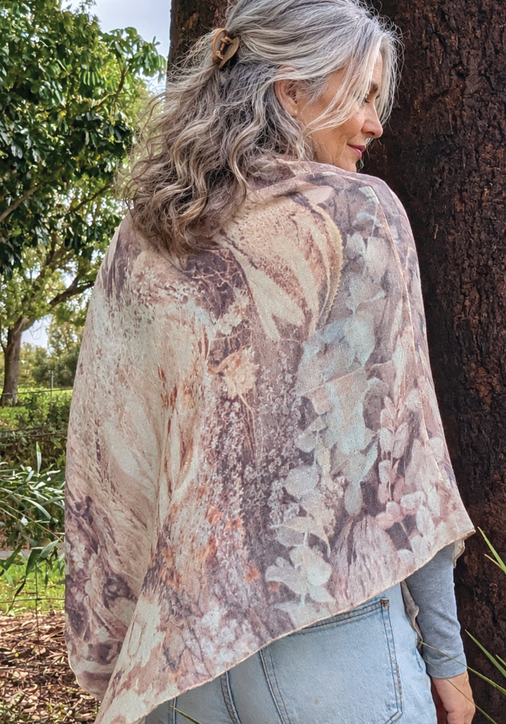 DRIED WILDFLOWERS WOOL &amp; SILK PONCHO